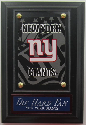 DIE HARD FAN NEW YORK GIANTS LOGO CARD PLAQUE FOR YOUR MAN CAVE WALL DECOR Cover
