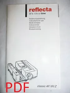 Instructions slide projector REFLECTA Classic AF/IR/Z - ON Email/CD - Picture 1 of 2