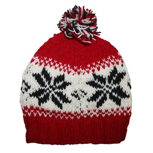 Wool cap with pompon warm hat knitted hat with pon p - Picture 1 of 6
