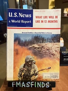 R3 1950 US MILITARY FLAME THROWER Aug 18 US NEWS & World Report Magazine  - Picture 1 of 1