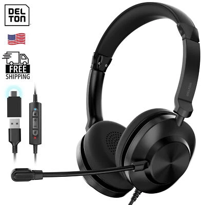Delton 32Y MS Teams Noise-Canceling On-Ear Computer Headset - Black - Image 1 of 4