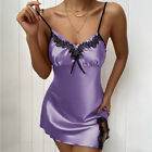 Lingerie Nightdress Pajamas Babydoll Dress Straps Underwear Sexy SatinSilk Women