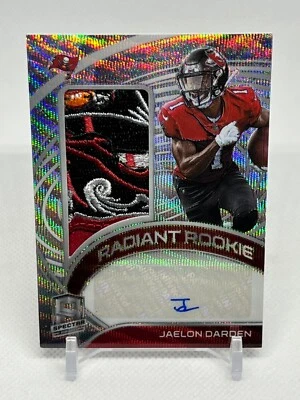 2021 Spectra Radiant Signatures /25 Jaelon Darden RPA Rookie LOGO Patch Auto RC! - Image 1 of 2