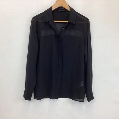 Silvian Beach Women’s Black Sheer blouse Black Long Sleeved SizeS - Image 1 of 4