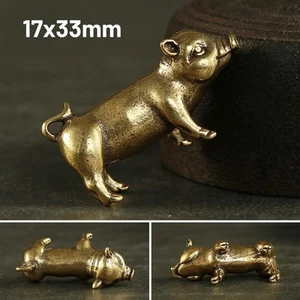 Delicate Brass Pig Ornament Chinese Symbol Eye catching Metal Pendant - Picture 1 of 12