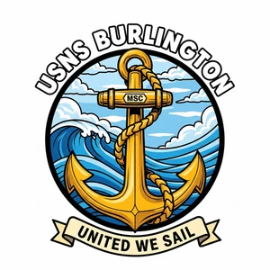 USNS Burlington Decal - Military Sealift Command Decal - 4" MSC Sailor Decal - Picture 1 of 4