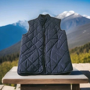Pronto Uomo Vest Jacket Men's S Navy Blue Full Zip Quilted With 5 Pockets - Picture 1 of 6