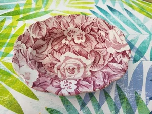Kleine ovale Schale viktorianisch rosa Chintz Blumenmuster - Bild 1 von 6