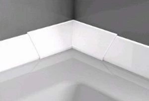 Novellini Kit 2 Profili di Finitura Rigidi Plastica 195 cm Bianco Angolare Vasca - Picture 1 of 1