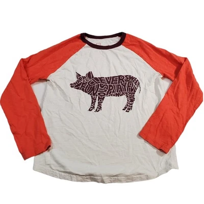 Mini Boden Shirt Size 9-10y Pig Baseball Sleeve Long Sleeve T Shirt Top - Image 1 of 4