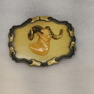 Vintage 1977 1978 Raintree Buckle Messing Gürtelschnalle Widderkopf - Bild 1 von 5