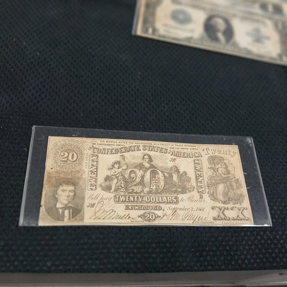 1861 $20 DOLLAR BILL, THE CONFEDERATE STATES OF AMERICA, RICHMOND - Image 1 of 2