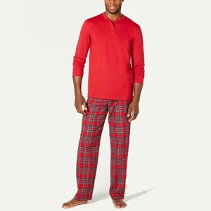Family Pajamas Men's Red Cotton Mix It Brinkley Plaid Family Pajama Set Size XLB - Picture 1 of 3