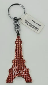 Paris rosa Strass Eiffelturm silberfarben Damen Memory Draht Armband - Bild 1 von 5