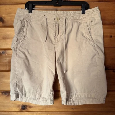 Woolrich Cream Shorts Cotton Blend with Drawstring and Pockets | size 14 - Image 1 of 4