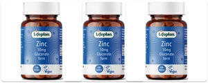 3 x Lifeplan Zinco Gluconato 10mg - 100 Compresse (BBE 10/26) - Vegano - Prezzo consigliato £36 - Foto 1 di 2