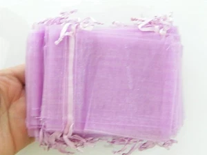 50 Organza bags 12 x 9cm purple lilac - SALE 50% OFF - Picture 1 of 1