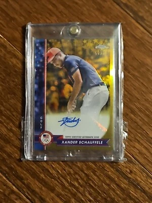 2024 Topps Chrome Olympic Gold Auto #50/50 Xander Schauffele Variation - Image 1 of 4