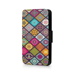 Mandala Colourful Pattern Phone Flip Case For iPhone - Huawei - Picture 1 of 2