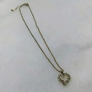 Goldtone rhinestone heart necklace - Picture 1 of 4