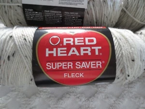 6 oz RED HEART SUPER SAVER FLECK 96% Acrylic 4% Rayon 4 Med 4313 ARAN FLECK YARN - Picture 1 of 6