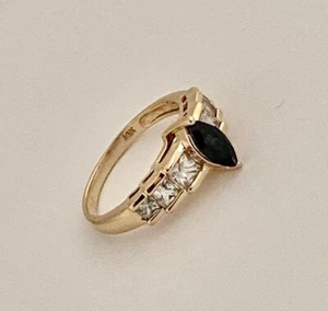 14 Karat massiver Gelbgold Damenring mit CZ - Bild 1 von 2