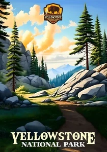 Yellowstone National Park Travel Poster 16x24 Giclee Art Photograph - Picture 1 of 2