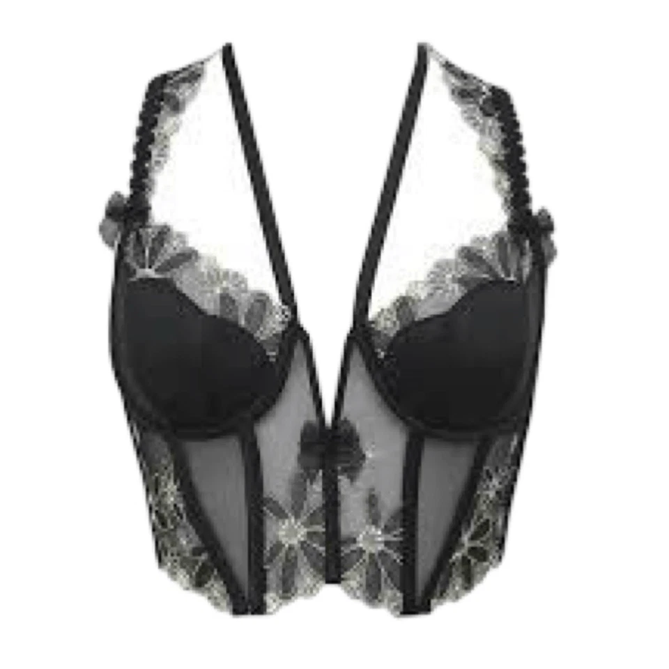 Bustier For Love & Lemons x Victoria’s Secret Daisy Lashes tamanho 38C bordado - Imagem 1 de 4