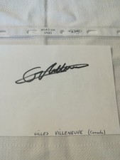 GILLES VILLENEUVE :AUTOGRAFO su foglietto Bianco