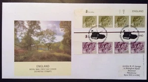 2008 4x50p 4x81p England Country Definitive Cylinder Blocks on First Day Cover - Picture 1 of 2