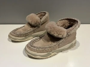 MOU Eskimo Stivaletto Shearling/Lana Beige con Punto, Linea Pelliccia - Taglia 39/8 (US) - Foto 1 di 13
