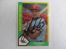 Orioles Chris Hoiles Signed Autographed 1990 Rochester Red Wings Mint