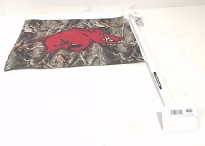 ARKANSAS RAZORBACKS CAR FLAG - Picture 1 of 3