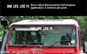 2 x ONE LIFE LIVE IT, PEGATINAS, trofeo de camello, 4x4 todoterreno, divertido - Imagen 1 de 1