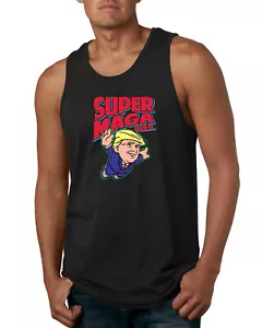 Camiseta sin mangas Super MAGA Pres divertida Donald Trump años 80 videojuego parodia para hombre - Imagen 1 de 7