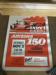 ARIZONA 150 FASTRACK Poster INDY CARS! On the Fastest One Mile Track Andretti - Picture 1 of 12
