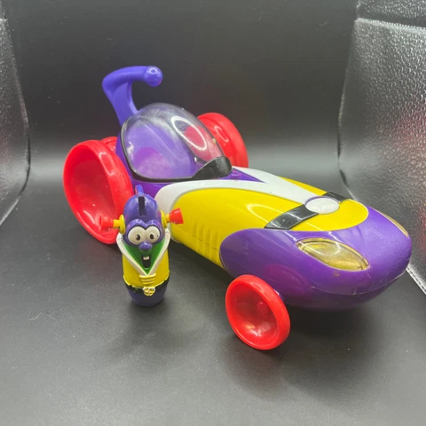 2003 Veggie Tales Larry Boy Mobile Car & Figure - Works - Big Idea Blue Box Toys Cover