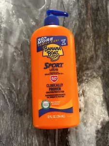 Banana Boat Sport Ultra SPF 50+ Sunscreen Lotion Pump Bottle Family Size 10/2025 - Picture 1 of 2