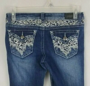 ZCO Embellished Embroidered Whiskered Distressed Jeans Size 9 - Picture 1 of 8
