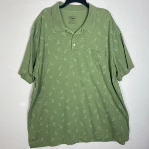 Herren Foundry Kurzarm Poloshirt Größe 3XL Grün Kaktus Muster Tasche - Bild 1 von 6