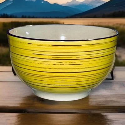 Festival Yellow Brown Better Homes and Gardens Soup/Cereal Bowl Brown Accents - Image 1 of 4