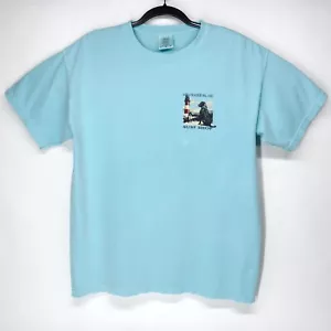 Camisa Assateague Island Surf Shop colores verdes cómodos para hombre caballos grandes perro - Imagen 1 de 9