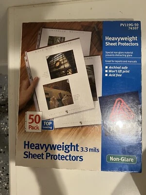 Avery Heavyweight Sheet Protectors Non Glare Top Load Sealed 50 Pack 74102 - Image 1 of 2