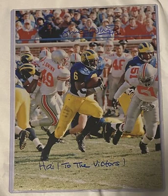 TYRONE WHEATLEY MICHIGAN WOLVERINES SIGNED 11x14 METALLIC PHOTO VS OHIO STATE - Image 1 of 2