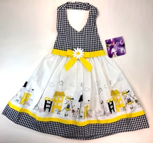 Bluberi Boulevard Girls Yellow Black Gingham Sundress 3T - Picture 1 of 7