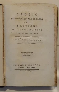 Historischer und algebraischer Essay über die Bastionen von Luigi Marini Rom 1801 Mängel  - Bild 1 von 6