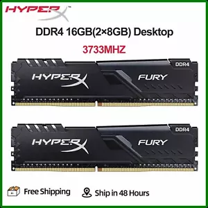 HyperX Fury DDR4 16GB(2×8GB) 3733 MHz RAM DIMM Desktop Memory RAM 288pins New - Picture 1 of 7