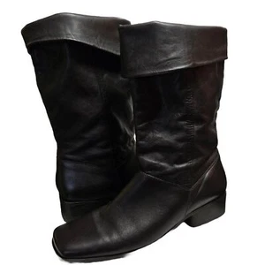 EUC STUDIO LIFESTYLES SCHOKOBRAUN LEDER GAUCHO WINTER WEITSCHAFT STIEFEL 10M - Bild 1 von 14
