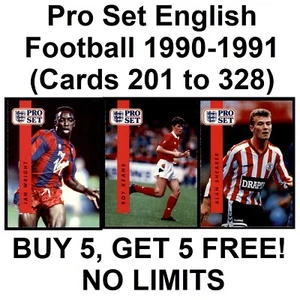 Pro Set English Football 1990-1991 (Cards 201 to 328) **Please Select Cards** - Picture 1 of 128