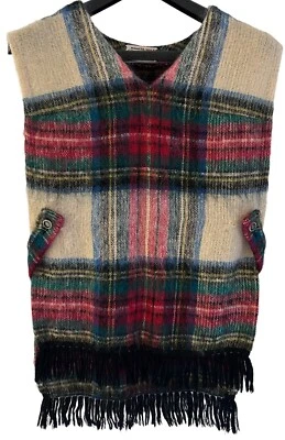 Vintage Glenrannoch Mohair Wool Tartan Gilet Vest Shawl, Scotland UK12-14 - Image 1 of 4